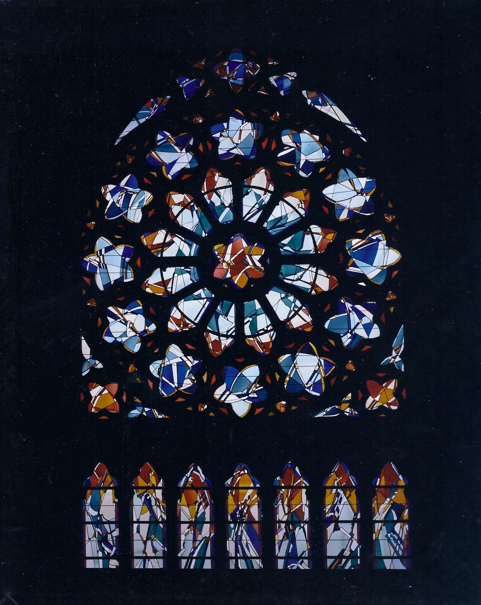 Glasraam in de Basiliek van Dadizele