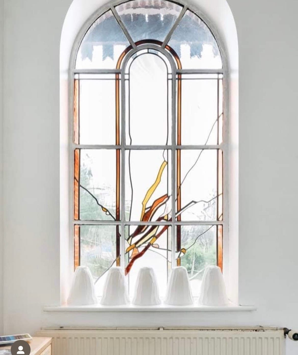 Glasraam in het atelier van Atrium Glaskunst